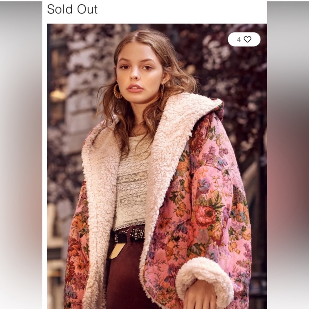 Floral Pink Sherpa-Lined Jacket